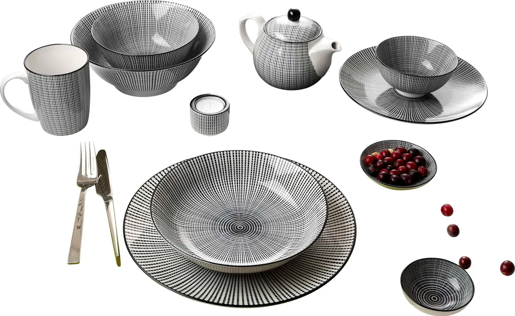 Kaffee- Und Tafelservice 34 Tlg. Takeo Stripes 1 Kaffee- Und Tafelservice 34 Tlg. Takeo Stripes
