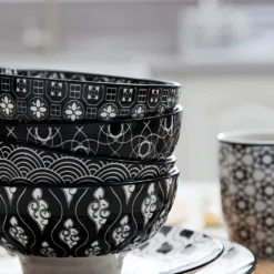 Vancasso, Haruka Porzellan Geschirrservice, 32-teilig Rund Kombiservice Geschirrset Tafelservice Für 8 Personen, Schwarz -LuxeTafel Verkäufe eab79a12daeb0b13ba635c5acb3d1f4f