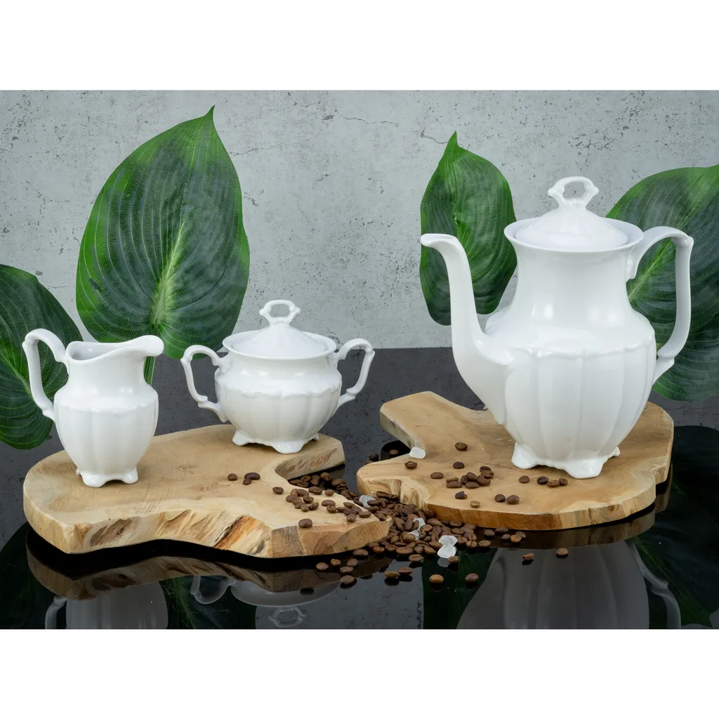 CreaTable 16028 Kaffeegarnitur Maria Theresia Für 1 Personen + Uni, Porzellan, Weiß (1 Set, 3-teilig) 2 CreaTable 16028 Kaffeegarnitur Maria Theresia Für 1 Personen + Uni, Porzellan, Weiß (1 Set, 3-teilig) – Bild 2