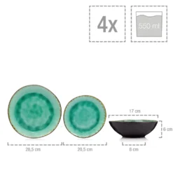 Sänger SÄNGER Steingut Geschirrset Palm Beach, Tafelservice & Servierplatten Set 23 Teilig Für 4 Personen -LuxeTafel Verkäufe f3730a2a207c6c4e5824c53071a94108