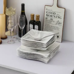 MALACASA, Serie Flora, Marmor Porzellan Tafelservice 24 Teiligen Set Kombiservice Geschirrset Mit 12 Speiseteller Und 12 Suppenteller Für 12 Personen 13 MALACASA, Serie Flora, Marmor Porzellan Tafelservice 24 Teiligen Set Kombiservice Geschirrset Mit 12 Speiseteller Und 12 Suppenteller Für 12 Personen -LuxeTafel Verkäufe f759777f219f5f2b0f368bac1e8dcd6c