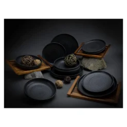 CreaTable 23861 Tafelservice Uno Für 4 Personen, Steinzeug, Schwarz (1 Set, 12-teilig) -LuxeTafel Verkäufe fa4f735742f9a087df3b4b0005972325