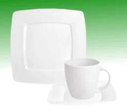 Kaffeeservice Classico 18tlg. Porzellan Weiß Für 6 Personen