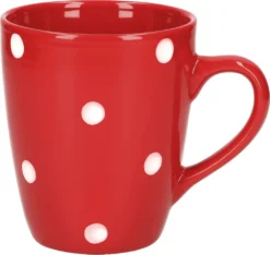 Emily 18tlg Frühstücksset 6 Personen Rot Weiße Punkte Teller Kaffeebecher Schalen Geschirrset -LuxeTafel Verkäufe fb849a54662962591b388a7ced8f3a94